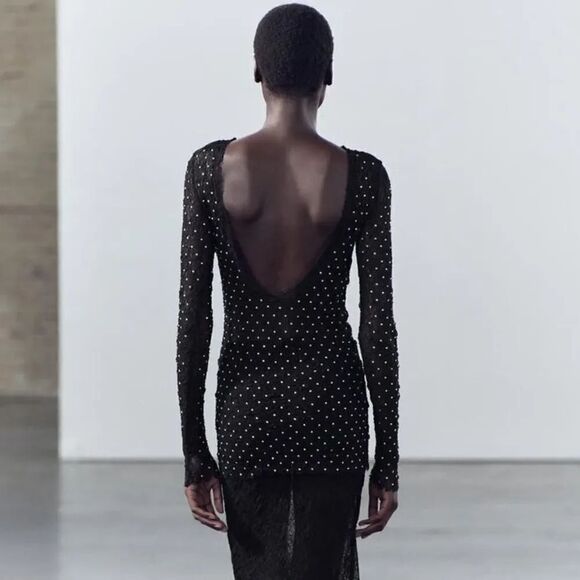 ZARA LACE RHINESTONES TOP - Picture 5 of 10
